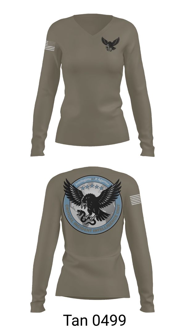 Womens Long Sleeve Vneck Shirt, Critical Incident Intelligence Unit, , Teamtime, Team time, sublimation, custom sports apparel, team uniforms, spirit wear, spiritwear, sports uniforms, custom shirts, team store, custom team store, fundraiser sports, apparel fundraiser