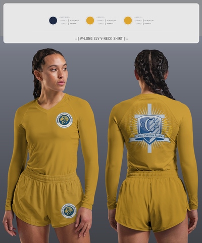 Wichita Lions 53633609 Women's Long Sleeve V-neck Shirt - 2