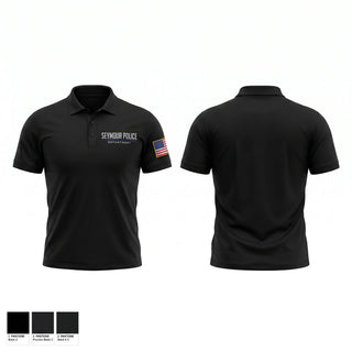 Short Sleeve Performance Polo, Seymour Police Department, Police, Teamtime, Team time, sublimation, custom sports apparel, team uniforms, spirit wear, spiritwear, sports uniforms, custom shirts, team store, custom team store, fundraiser sports, apparel fundraiser