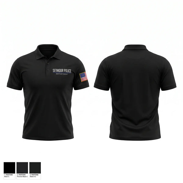 Short Sleeve Performance Polo, Seymour Police Department, Police, Teamtime, Team time, sublimation, custom sports apparel, team uniforms, spirit wear, spiritwear, sports uniforms, custom shirts, team store, custom team store, fundraiser sports, apparel fundraiser