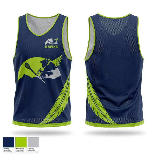 Mens Lacrosse Pinnie, Chilliwack Hawks, Men's Lacrosse, Teamtime, Team time, sublimation, custom sports apparel, team uniforms, spirit wear, spiritwear, sports uniforms, custom shirts, team store, custom team store, fundraiser sports, apparel fundraiser