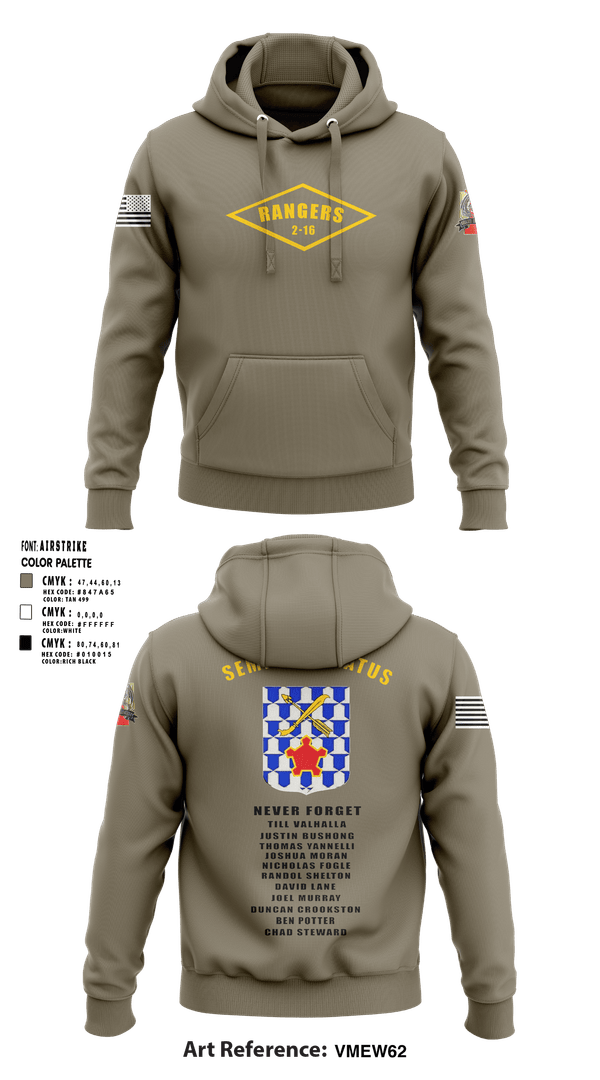 Hoodie, 2-16 rangers, Army, Teamtime, Team time, sublimation, custom sports apparel, team uniforms, spirit wear, spiritwear, sports uniforms, custom shirts, team store, custom team store, fundraiser sports, apparel fundraiser