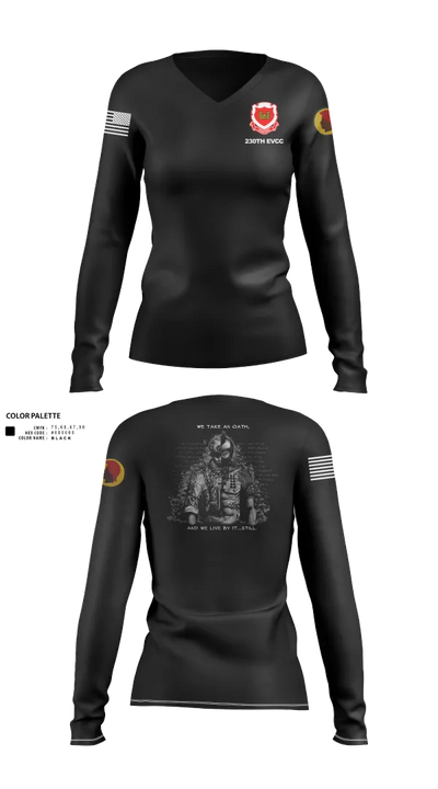 230th Engineering Vertical Construction Company 46652085 Women's Long Sleeve V-neck Shirt - 110