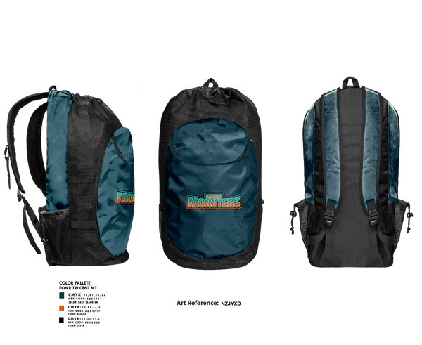 Gear Bag, Midwest Monsters, Men's Basketball, Teamtime, Team time, sublimation, custom sports apparel, team uniforms, spirit wear, spiritwear, sports uniforms, custom shirts, team store, custom team store, fundraiser sports, apparel fundraiser