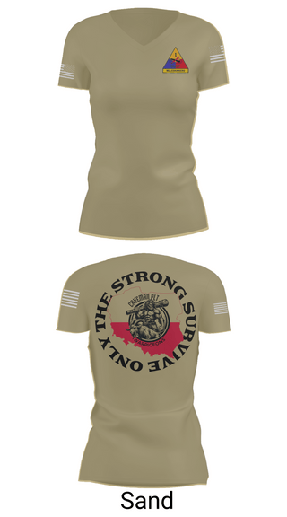 Womens Short Sleeve Vneck Shirt, 261st BSC CAVEMAN PLT, , Teamtime, Team time, sublimation, custom sports apparel, team uniforms, spirit wear, spiritwear, sports uniforms, custom shirts, team store, custom team store, fundraiser sports, apparel fundraiser