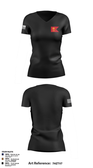 Womens Short Sleeve Vneck Shirt, 419th Transportation Company, , Teamtime, Team time, sublimation, custom sports apparel, team uniforms, spirit wear, spiritwear, sports uniforms, custom shirts, team store, custom team store, fundraiser sports, apparel fundraiser