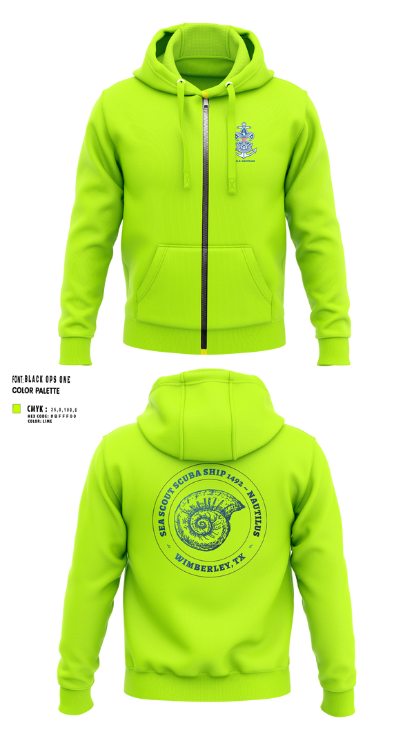 Zip Hoodie, Scuba Ship 1492, Swimming, Teamtime, Team time, sublimation, custom sports apparel, team uniforms, spirit wear, spiritwear, sports uniforms, custom shirts, team store, custom team store, fundraiser sports, apparel fundraiser