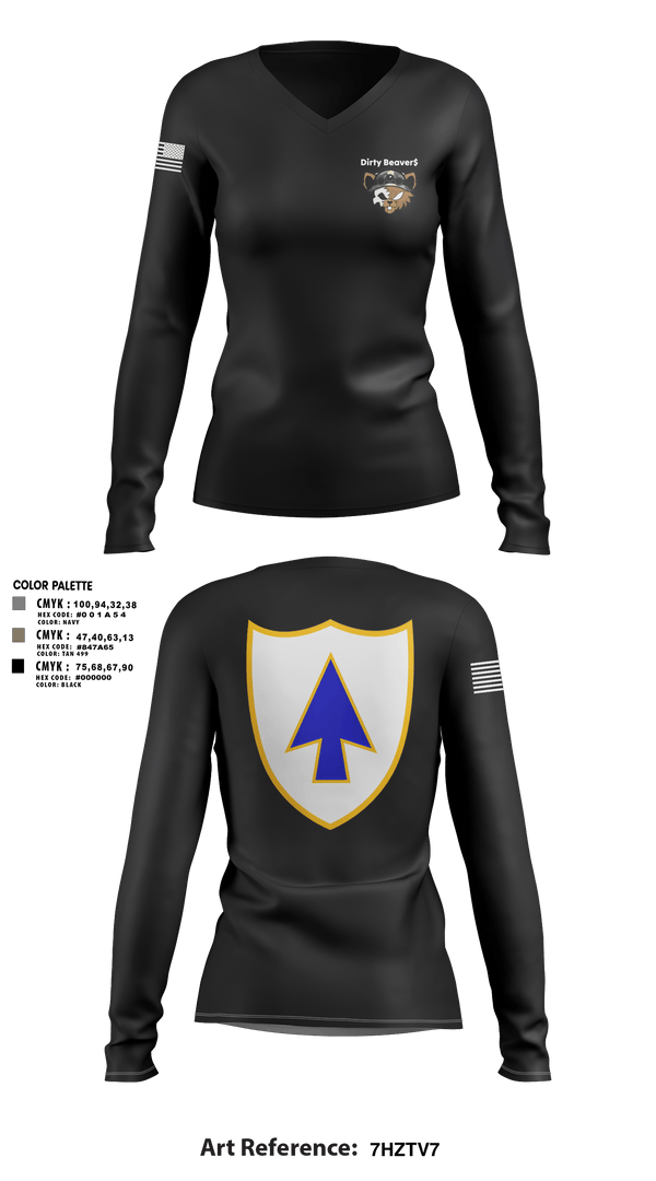 Womens Long Sleeve Vneck Shirt, Dirty Beaver$, , Teamtime, Team time, sublimation, custom sports apparel, team uniforms, spirit wear, spiritwear, sports uniforms, custom shirts, team store, custom team store, fundraiser sports, apparel fundraiser