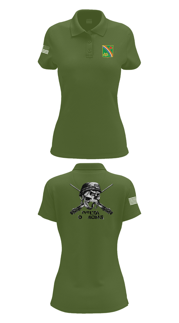 Womens Short Sleeve Performance Polo, 1st Battalion 69th Infantry Regiment, Army, Teamtime, Team time, sublimation, custom sports apparel, team uniforms, spirit wear, spiritwear, sports uniforms, custom shirts, team store, custom team store, fundraiser sports, apparel fundraiser