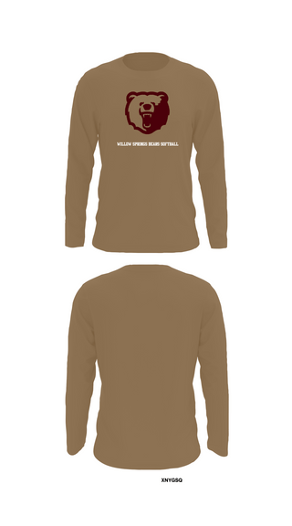 Long Sleeve Performance Shirt, Willow Springs Bears Softball, Softball, Teamtime, Team time, sublimation, custom sports apparel, team uniforms, spirit wear, spiritwear, sports uniforms, custom shirts, team store, custom team store, fundraiser sports, apparel fundraiser