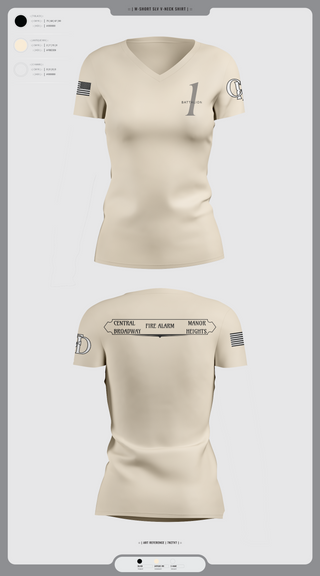 Womens Short Sleeve Vneck Shirt, Battalion 1, , Teamtime, Team time, sublimation, custom sports apparel, team uniforms, spirit wear, spiritwear, sports uniforms, custom shirts, team store, custom team store, fundraiser sports, apparel fundraiser