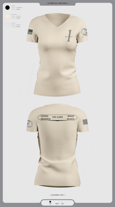 Battalion 1 29533979 Women's Short Sleeve V-neck Shirt - 5