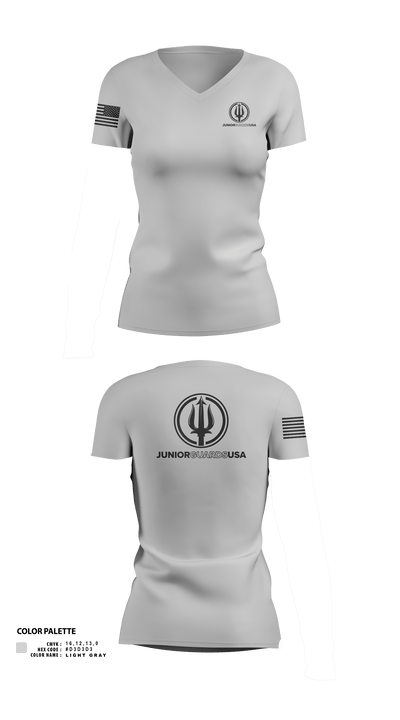 Junior Guards USA 66841563 Women's Short Sleeve V-neck Shirt - 604