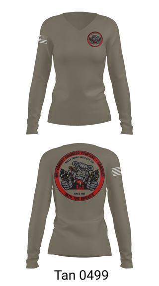 Womens Long Sleeve Vneck Shirt, 41st CEC-A, Army, Teamtime, Team time, sublimation, custom sports apparel, team uniforms, spirit wear, spiritwear, sports uniforms, custom shirts, team store, custom team store, fundraiser sports, apparel fundraiser