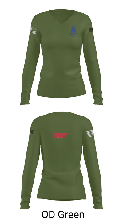 Pershing Rifles Troop L-1 10347059 Women's Long Sleeve V-neck Shirt - 57
