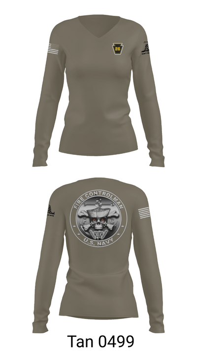 Fire Controlman 9511626 Women's Long Sleeve V-neck Shirt - 73