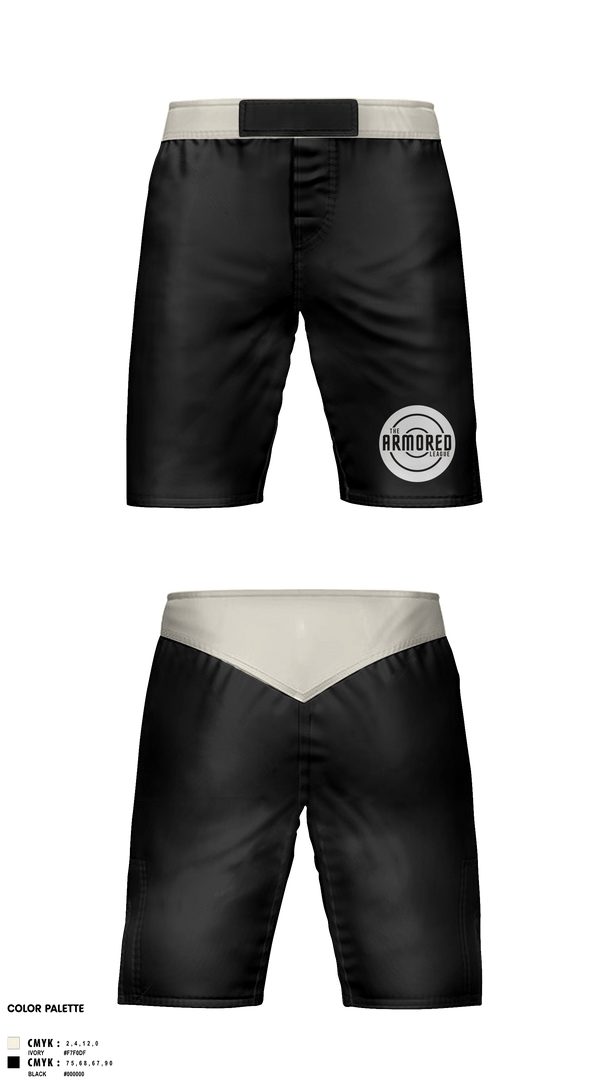 Fight Shorts, THE ARMORED LEAGUE, Wrestling, Teamtime, Team time, sublimation, custom sports apparel, team uniforms, spirit wear, spiritwear, sports uniforms, custom shirts, team store, custom team store, fundraiser sports, apparel fundraiser