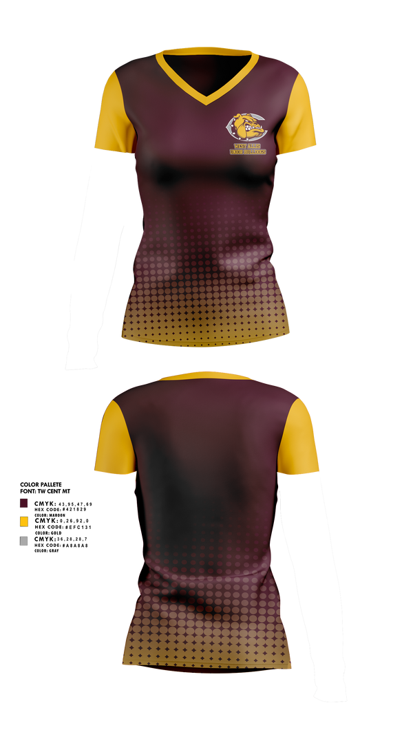 Womens Short Sleeve Vneck Shirt, West Allis Junior Bulldogs, , Teamtime, Team time, sublimation, custom sports apparel, team uniforms, spirit wear, spiritwear, sports uniforms, custom shirts, team store, custom team store, fundraiser sports, apparel fundraiser