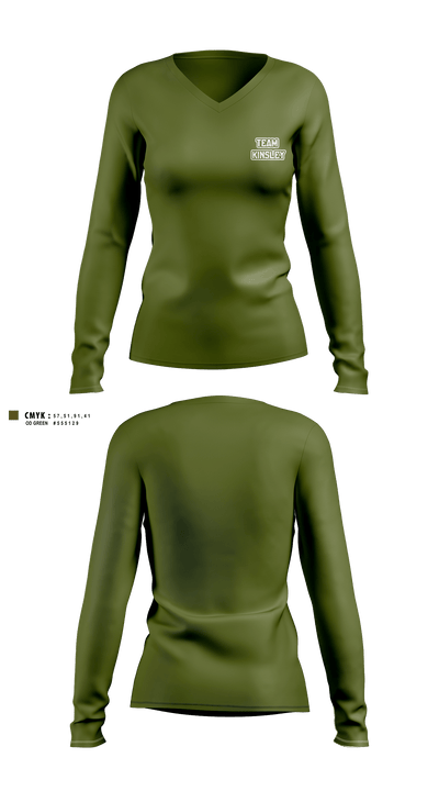 Team kinsley 90432107 Women's Long Sleeve V-neck Shirt - 2