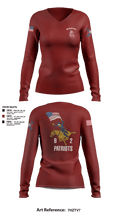 B2 Patriots barrel Women's Long Sleeve V-neck Shirt - 2