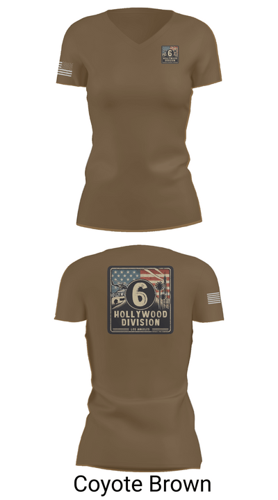 Hollywood Division 53010755 Women's Short Sleeve V-neck Shirt - 8