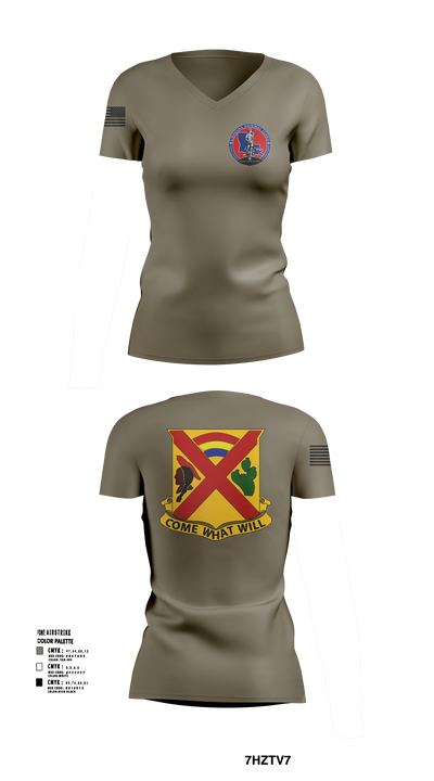 Charley troop 2-108 CAV 33316254 Women's Short Sleeve V-neck Shirt - 102