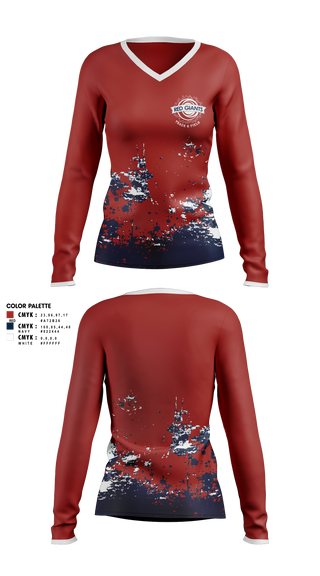 Womens Long Sleeve Vneck Shirt, BASIS DC, Track & Field, Teamtime, Team time, sublimation, custom sports apparel, team uniforms, spirit wear, spiritwear, sports uniforms, custom shirts, team store, custom team store, fundraiser sports, apparel fundraiser
