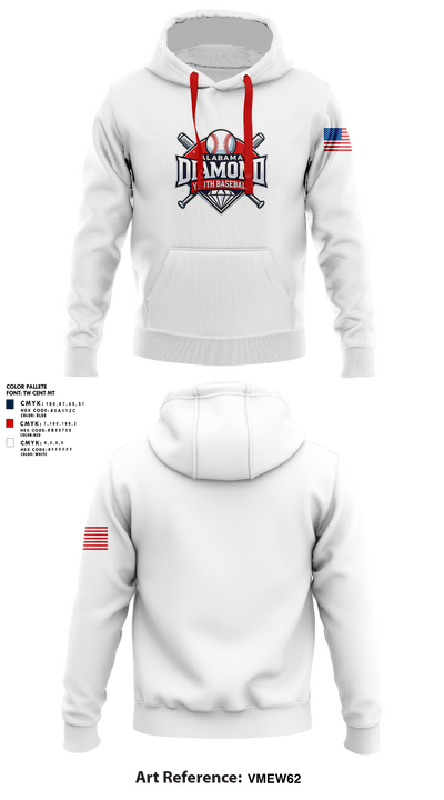 Alabama Diamond Youth Baseball 34695198 Hoodie - 5