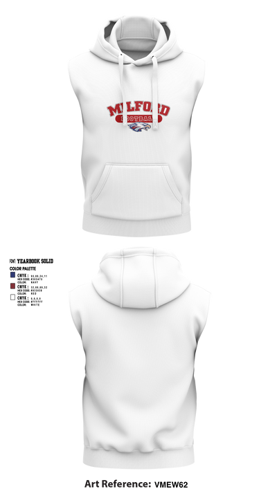 Milford Eagles Pop Warner Football and Cheer 85500081 Sleeveless Hoodie - 3 (1)