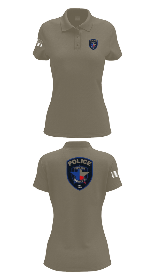 Womens Short Sleeve Performance Polo, Cypress- Fairbanks ISD Police Department, Police, Teamtime, Team time, sublimation, custom sports apparel, team uniforms, spirit wear, spiritwear, sports uniforms, custom shirts, team store, custom team store, fundraiser sports, apparel fundraiser