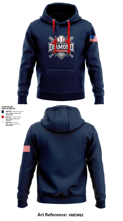 Alabama Diamond Youth Baseball 34695198 Hoodie - 3