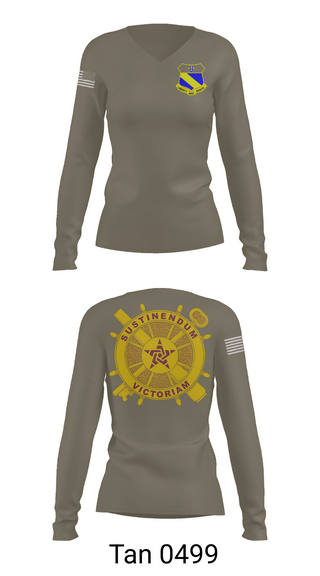 Womens Long Sleeve Vneck Shirt, 2nd BN (LS) 349th RGT, , Teamtime, Team time, sublimation, custom sports apparel, team uniforms, spirit wear, spiritwear, sports uniforms, custom shirts, team store, custom team store, fundraiser sports, apparel fundraiser