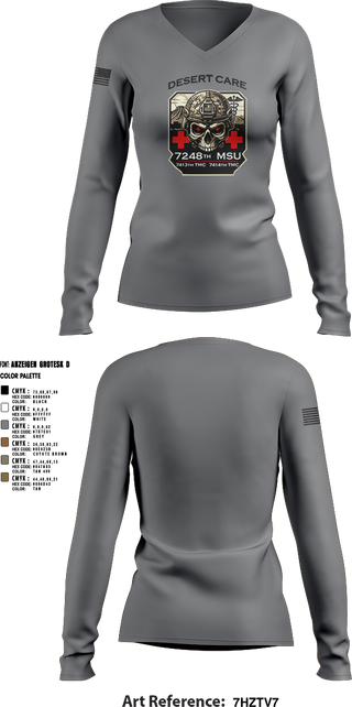Womens Long Sleeve Vneck Shirt, 7248th MSU, , Teamtime, Team time, sublimation, custom sports apparel, team uniforms, spirit wear, spiritwear, sports uniforms, custom shirts, team store, custom team store, fundraiser sports, apparel fundraiser