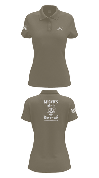 Womens Short Sleeve Performance Polo, 4th platoon misfits, Army, Teamtime, Team time, sublimation, custom sports apparel, team uniforms, spirit wear, spiritwear, sports uniforms, custom shirts, team store, custom team store, fundraiser sports, apparel fundraiser