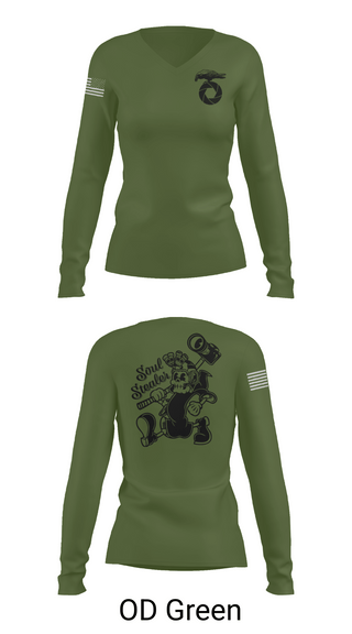 Womens Long Sleeve Vneck Shirt, MCAGCC COMMSTRAT, , Teamtime, Team time, sublimation, custom sports apparel, team uniforms, spirit wear, spiritwear, sports uniforms, custom shirts, team store, custom team store, fundraiser sports, apparel fundraiser