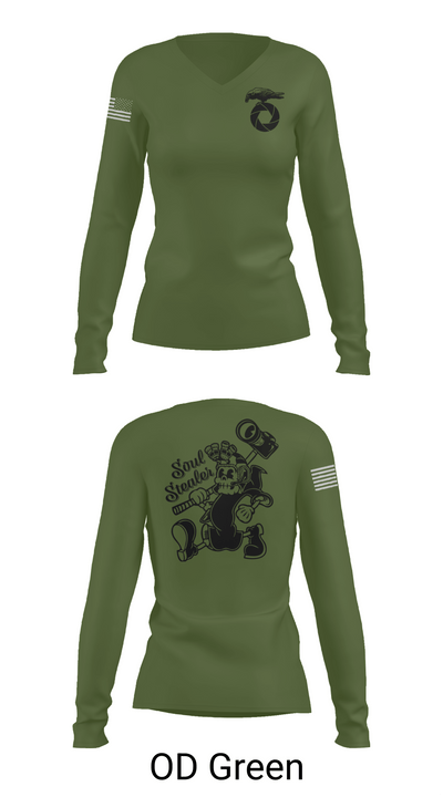 MCAGCC COMMSTRAT 43565701 Women's Long Sleeve V-neck Shirt - 57