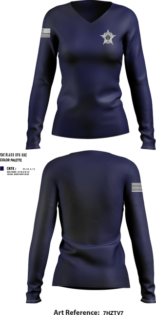 Womens Long Sleeve Vneck Shirt, Hays County Sheriff’s Office, , Teamtime, Team time, sublimation, custom sports apparel, team uniforms, spirit wear, spiritwear, sports uniforms, custom shirts, team store, custom team store, fundraiser sports, apparel fundraiser
