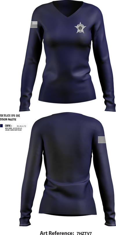 Hays County Sheriff’s Office 39669531 Women's Long Sleeve V-neck Shirt - 36