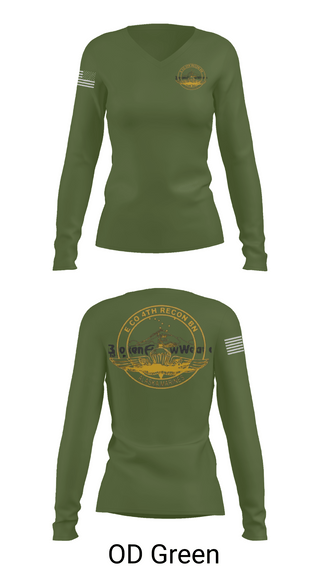 Womens Long Sleeve Vneck Shirt, E Co 4th Recon BN, , Teamtime, Team time, sublimation, custom sports apparel, team uniforms, spirit wear, spiritwear, sports uniforms, custom shirts, team store, custom team store, fundraiser sports, apparel fundraiser