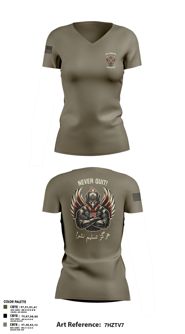 Womens Short Sleeve Vneck Shirt, F CO, 229th MI BN, , Teamtime, Team time, sublimation, custom sports apparel, team uniforms, spirit wear, spiritwear, sports uniforms, custom shirts, team store, custom team store, fundraiser sports, apparel fundraiser