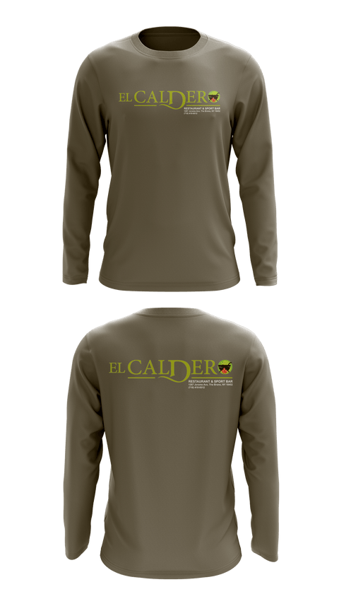 Long Sleeve Performance Shirt, El Caldero Restaurant Sport Bar, , Teamtime, Team time, sublimation, custom sports apparel, team uniforms, spirit wear, spiritwear, sports uniforms, custom shirts, team store, custom team store, fundraiser sports, apparel fundraiser