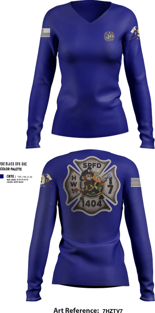 Womens Long Sleeve Vneck Shirt, St Pauls Fire, Fire Department, Teamtime, Team time, sublimation, custom sports apparel, team uniforms, spirit wear, spiritwear, sports uniforms, custom shirts, team store, custom team store, fundraiser sports, apparel fundraiser