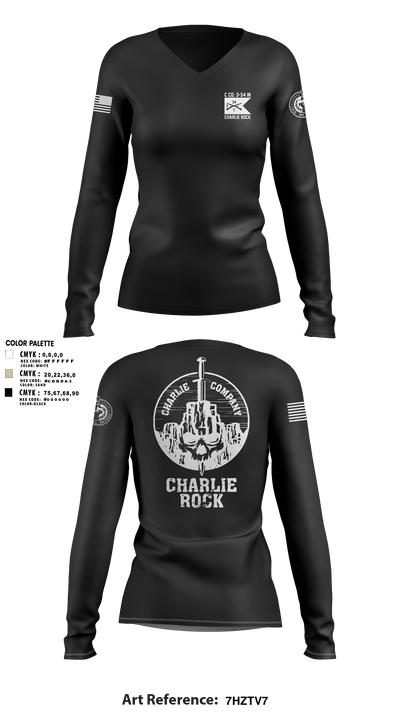 Charlie Rock 29123501 Women's Long Sleeve V-neck Shirt - 4