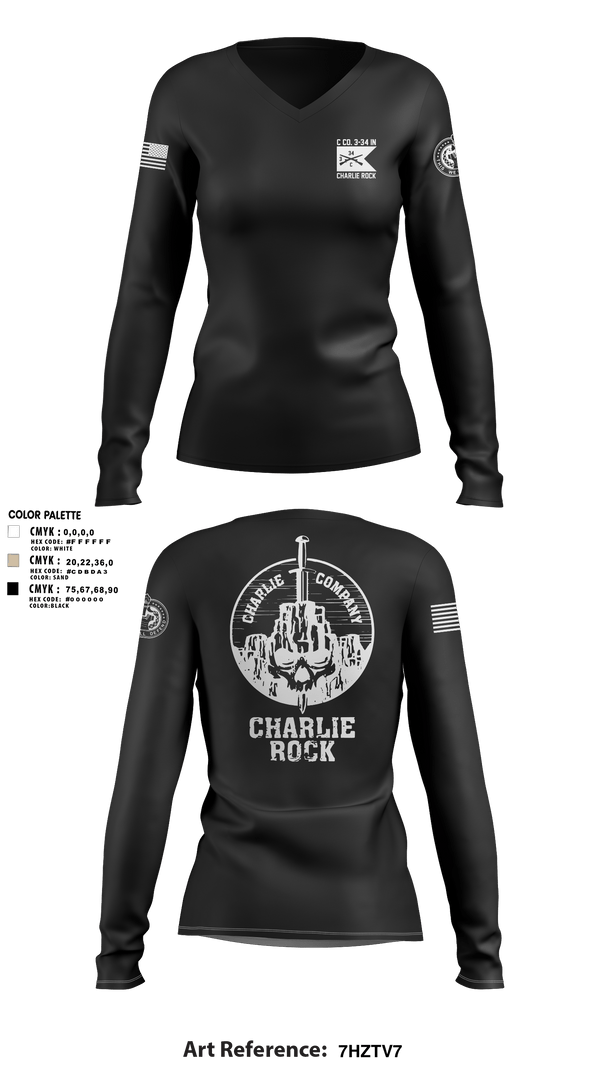 Womens Long Sleeve Vneck Shirt, Charlie Rock, , Teamtime, Team time, sublimation, custom sports apparel, team uniforms, spirit wear, spiritwear, sports uniforms, custom shirts, team store, custom team store, fundraiser sports, apparel fundraiser