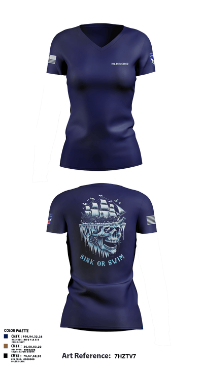 HQ, 95th CM CO 75493136 Women's Short Sleeve V-neck Shirt - 1