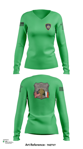Womens Long Sleeve Vneck Shirt, NYS Court Officer, Police, Teamtime, Team time, sublimation, custom sports apparel, team uniforms, spirit wear, spiritwear, sports uniforms, custom shirts, team store, custom team store, fundraiser sports, apparel fundraiser