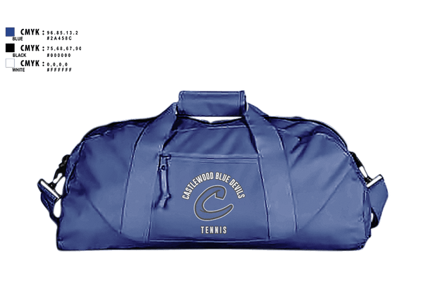 Duffle Bag, Castlewood Blue Devils, Tennis, Teamtime, Team time, sublimation, custom sports apparel, team uniforms, spirit wear, spiritwear, sports uniforms, custom shirts, team store, custom team store, fundraiser sports, apparel fundraiser