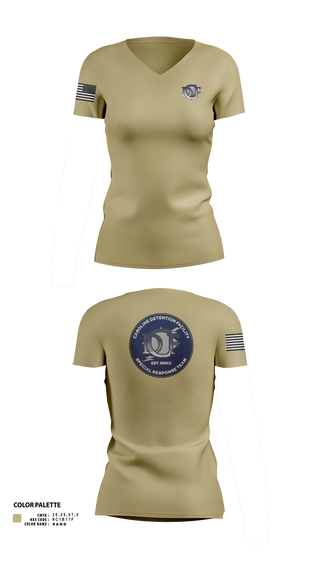 Womens Short Sleeve Vneck Shirt, Caroline Detention Facility, , Teamtime, Team time, sublimation, custom sports apparel, team uniforms, spirit wear, spiritwear, sports uniforms, custom shirts, team store, custom team store, fundraiser sports, apparel fundraiser