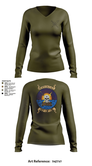 Womens Long Sleeve Vneck Shirt, 146th ASOS, Air Force, Teamtime, Team time, sublimation, custom sports apparel, team uniforms, spirit wear, spiritwear, sports uniforms, custom shirts, team store, custom team store, fundraiser sports, apparel fundraiser