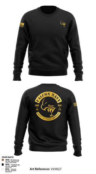 Crew Neck Sweatshirt, Falcon Navy, , Teamtime, Team time, sublimation, custom sports apparel, team uniforms, spirit wear, spiritwear, sports uniforms, custom shirts, team store, custom team store, fundraiser sports, apparel fundraiser